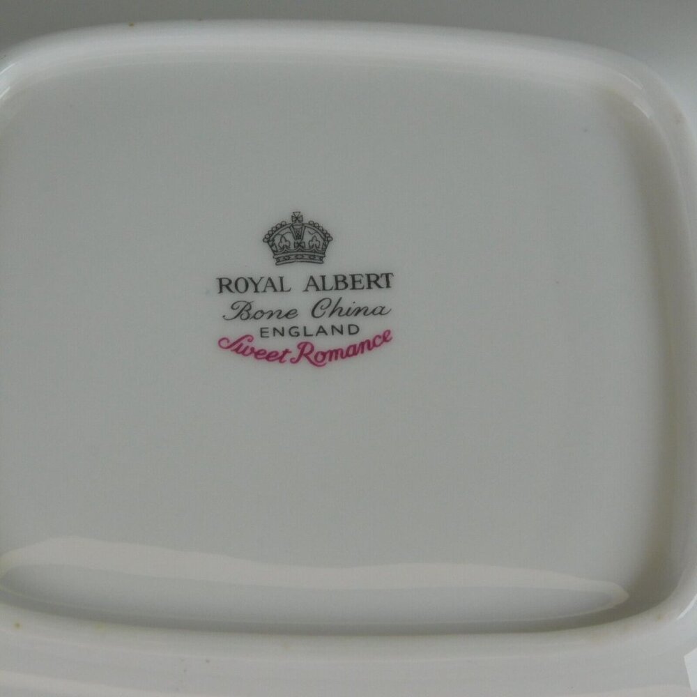 Royal Albert Sweet Romance White Floral Design Square Small Tray Meat Nut Candy - Picture 10 of 10